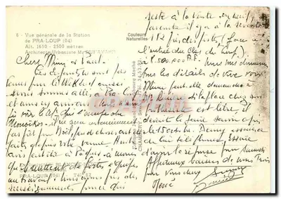 Pra-Loup — Vista geral da estação — Edições J. Senechal — Verso