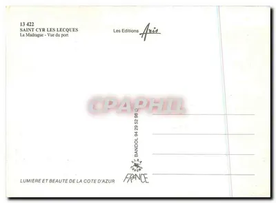 Saint-Cyr-les-Lecques — Vista do porto — Les Editions Aris, n° 13 422 — Verso