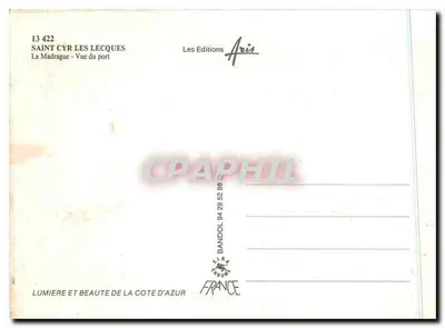 Saint-Cyr-Les-Clés — La Madrague — Widok z portu — Wydawnictwo Aris — Rewers