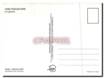 Roquevaire — Vue générale — Editions NEP — Verso