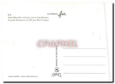 Jaskinia Cosquer — odkryta w 1991, między Marsylą a Cassis — Wydawnictwo Aris — Rewers