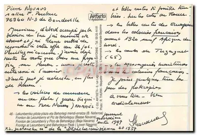 Euskal Herria — Fronton w Lecumberry i szczyt Behorleguy (Basse Navarre) — Antxeta — Rewers