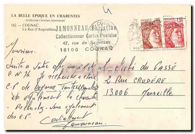 Cognac — A Rua d'Angoulême — Editor: JAMONNEAU — Verso