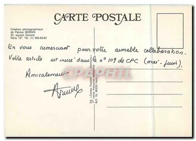 Kartki pocztowe i kolekcje — Fotograficzna twórczość Patrice SORNIN — Wyd. «Kartki pocztowe i kolekcje» — Rewers