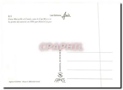 Gruta Cosquer — Descoberta em 1991 por Henri Cosquer — Les Editions Aris — Verso