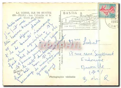 De Corsica, eiland van schoonheid — Piana, De Calanche en de Golf van Porto — Impasse Carnot, Bastia — Achterkant
