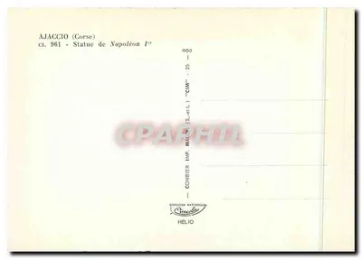 Ajaccio (Córsega) — Estátua de Napoleão I — CIM — Verso