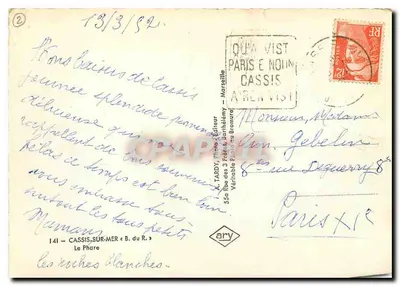 Cassis-sur-Mer — Molo — A. Tardy, wydawca, nr 141 — Rewers