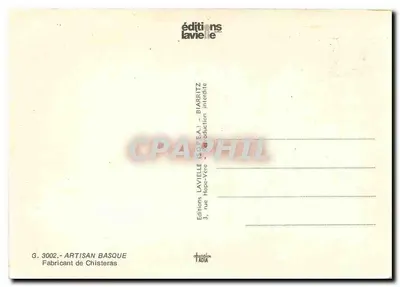Baszkocki rzemieślnik tkający chisteras — Wydawnictwo Lavieille, n° G.3002 — Rewers