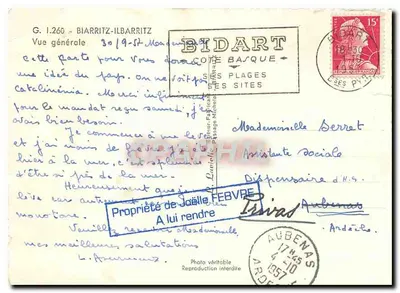 Vista generale di Biarritz — La rielle — editore Larielle, n° 1.260 — Verso