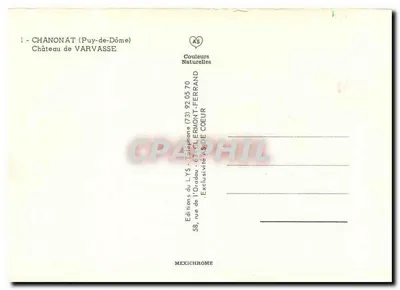 Zamek w Varvasse — Chanonat (Puy-de-Dôme) — Wydawnictwo LYS — Rewers