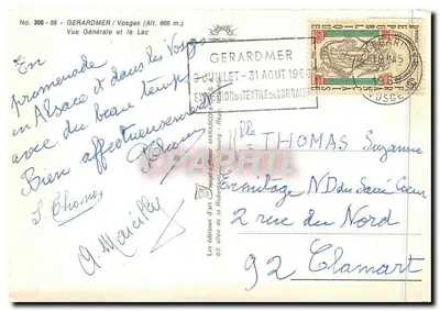 Gerardmer / Vosges (Wys. 666 m.) — Ogólny widok i jezioro — Wydawnictwo Sztuki Marasco — Rewers