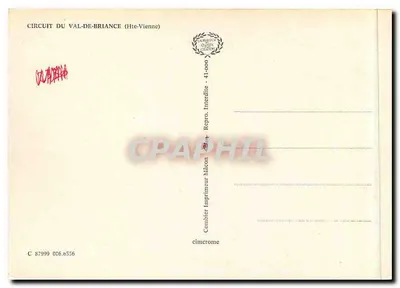 Circuito del Val de Briance — Alta Vienne — Comblot Imprimeur Mâcon — Reverso