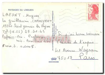Limousin — PAYSAGES PITTORESQUES — IRIS — Verso