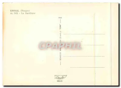Epinal (Vosges) — A Basílica — Editor Combier — Verso