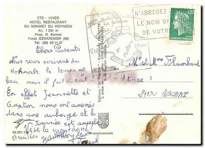 O Hohneck — Altas Vosges — Éditions Diplôme — Verso