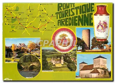 Rota Turística Arédiennne — Carta Postal Ilustrada — Impressor Combier Mâcon