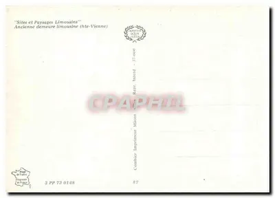 Velha residência limousina — Combier (Haute-Vienne) — Impressor Combier, Mâcon — Verso
