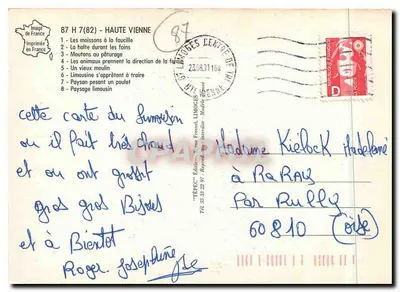 Haute Vienne — Sceny z życia wiejskiego — Éditions Tépec, nr 7 — Rewers