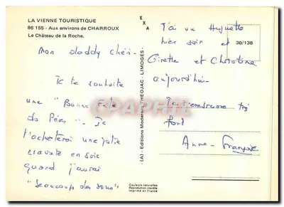 O Castelo da Roche — Nas proximidades de Charroux — Edições Théophile — Verso