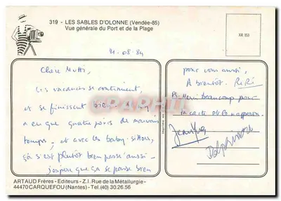 Les Sables-d'Olonne (Vendée-85) — Ogólny widok portu i plaży — ARTAUD Frères — Rewers