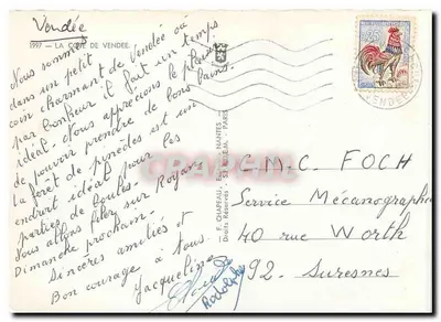 A Costa da Vendée — Roisy — editor Roisy, número de série não visível — Verso