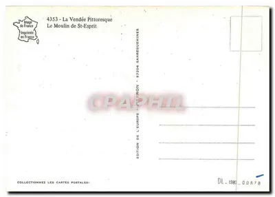 O Moulin de St-Esprit — A Vendée pitoresca — Edição da Europa — Verso