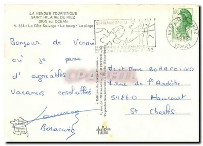 Sion-sur-Océan — Vista aérea — Edição La Vendée Touristique — Verso
