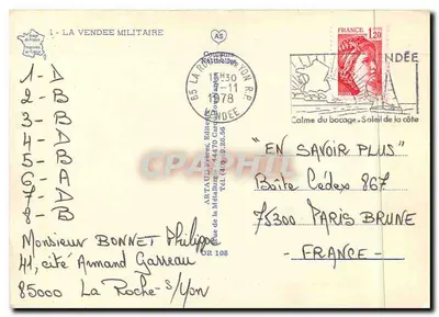 La Vendée Militaire — Storia e mappe — editore Artaud Frères, n°1 — Verso