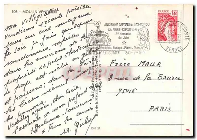 Moulin de Vendée — Former Capital of the Vendée — Publisher: Art Tardif Presses — Back