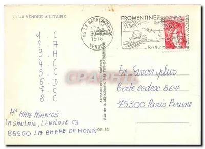La Vendée Militaire — Carta postale illustrata con ritratti di capi vendeani e mappa della regione — edita da Artaud Frères — Verso