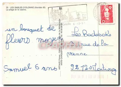 Les Sables-d'Olonne — plaża i kasyno — ARTAUD Bracia, Carquefou — Rewers