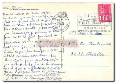 La Côte Vendéenne — collage plaż i miejsc — Comptoir Imprimeur Mason — Rewers