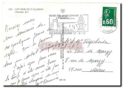 Les Sables d'Olonne — Noc — wydawca Artard, nr 220 — Rewers