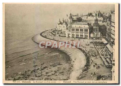 Ostende — O Kursaal visto de um avião — Fototipia A. Dolmen, Bruxelas, n°101