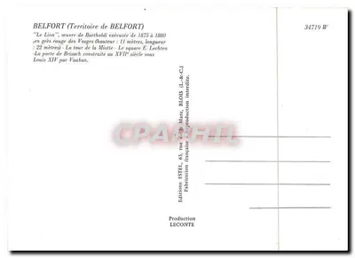 Belfort — História e monumentos — Edições ESTEL — Verso