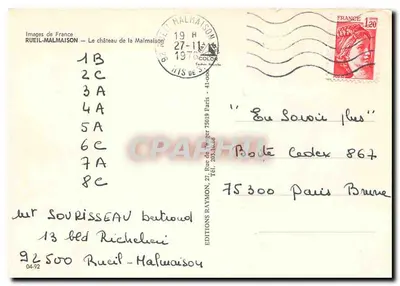 O castelo de La Malmaison — Rueil-Malmaison — Edições RAYMON — Verso