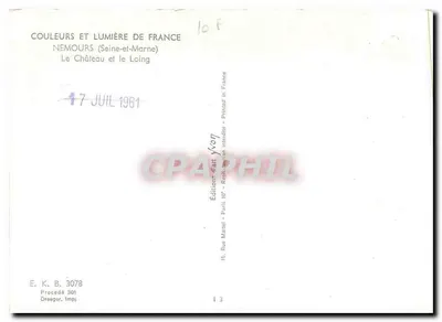Nemours (Seine-et-Marne) — Zamek i Loing — Wydawnictwo Yvon — Rewers