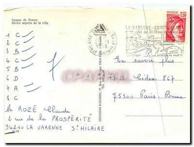 Saint-Maur-des-Fossés — dzielnice i zabytki — Wydawnictwo Raymon, nr 142-006-8 — Rewers