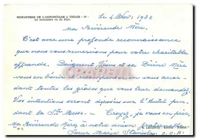 Mosteiro da Annonciade em Thiais — visto do parque — A. Leconte, n°5 — Verso