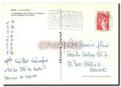 A ponte da Pia sobre a Marne — entre St-Maur e Créteil — edições Franek — Verso