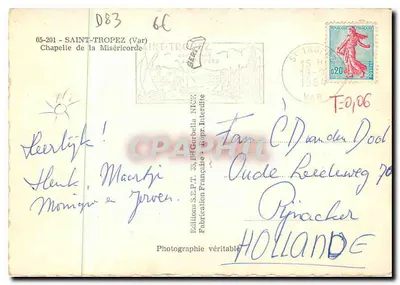 Saint-Tropez — Kaplica Miłosierdzia — Wydawnictwo S.E.P.T. 65-201 — Rewers