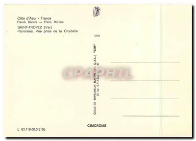 Saint-Tropez — Widok z twierdzy — Combier Imprimeur (71, S.&L.) — Rewers