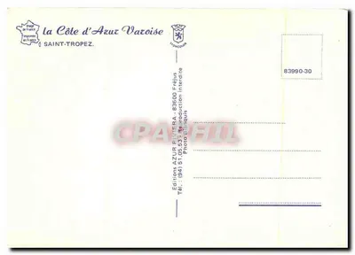 Saint-Tropez — Pamiętnik z Saint-Tropez — Wydawnictwo la Côte d'Azur Vazoise — Rewers