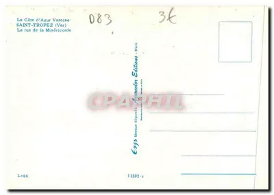 Saint-Tropez — rue de la Miséricorde — Éditeur: Éryps — Rewers