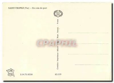 Saint-Tropez — Kąt portu — Wydawca Combier, nr 83.119 — Rewers