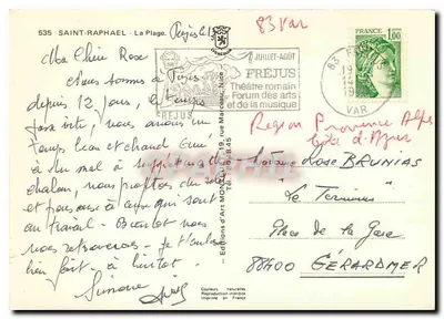 Saint-Raphaël - A Praia — Edições d'Art Monnier, n° 535 — Verso