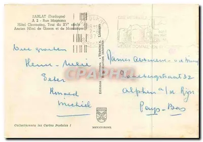 Sarlat-la-Canéda — rua Magnana, antigo hotel de Gisson e de Momnèges — Éditions Théolac — Verso