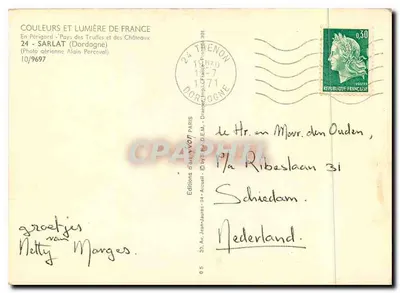 Sarlat-la-Canéda — vista aérea — Edições de Alain Yvon — Verso