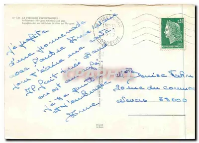 O Périgord Pré-Histórico — Vale da Vézère — editor Alain Roussot, n° 531 — Verso